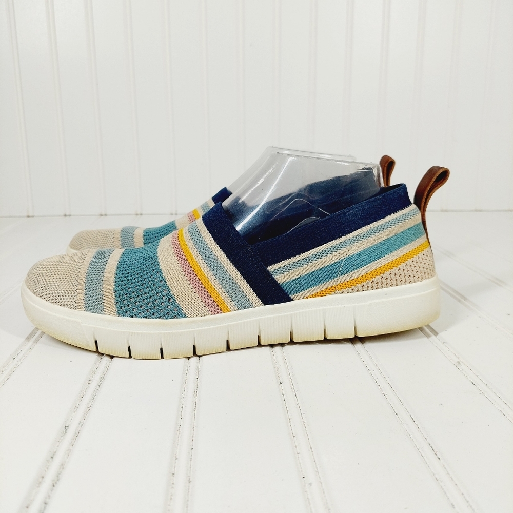 Ryka Hera Surround Fit Comfy Slip On Blue Pink Tan Mesh Sporty Sneakers A621